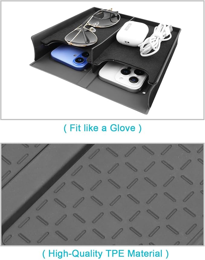 CDEFG for 2026 Toyota RAV4 Center Console Organizer for 2026 Toyota RAV4 Accessories Middle Console Organizer Tray Glove Box Storage Box Glove Box with Wireless Charging Cover