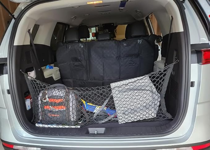 Rear Trunk Organizer Cargo Net for Kia Carnival 2022–2025 – Envelope Style Cargo Net for SUV – Premium Mesh Car Trunk Organizer Vehicle Carrier Storage – Compatible with Kia Carnival