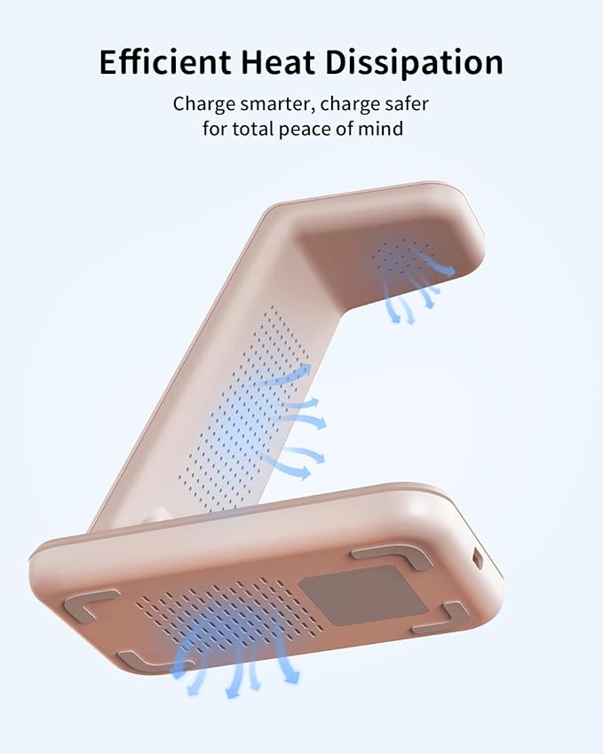 Charging Station for Apple Wireless Charger: 3 in 1 Phone Charger Stand for iPhone 17 16 15 14 13 12 11 SE X Pro Max Plus - Apple Watch Ultra 11 10 9 8 SE 7 6 5 4 3 - Air-Pods 2 3 Pro