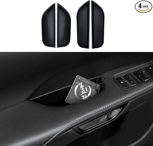 4PCS Car Door Organizer Tray for RX 2023 2024 2025 Front & Rear Door Pocket Inner Organizer Trays TPE for RX Hybrid RX 350h 500h F Sport Premium+ Luxury F Sport Accessories Black