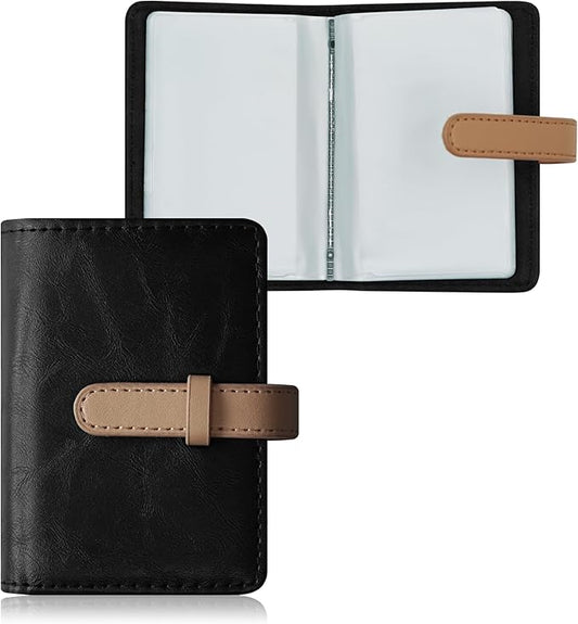 Credit Card Holder with 26 Suitable Slot, ID Card Case PU Leather Wallet for Women Men Business Organiser Pocket (Jet Black)
