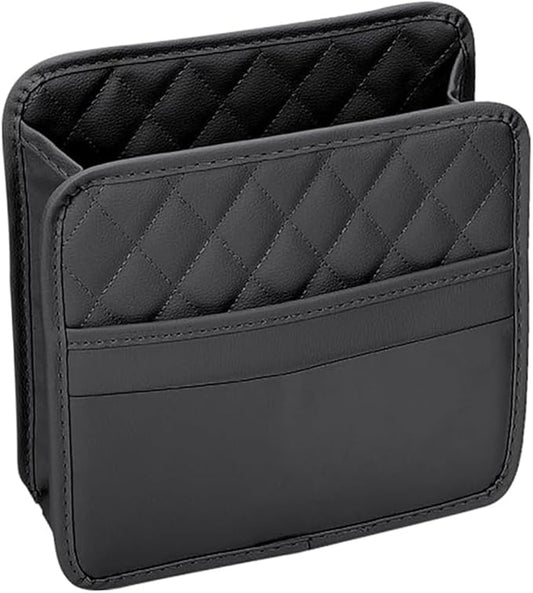 Car Seat Back Organizer, Multipurpose Car Organizer Hanging, Waterproof PU Leather Auto Backseat Storage Bag, Travel Essentials Accessories, Universal for Vehicles, Sedan, SUV (Black)