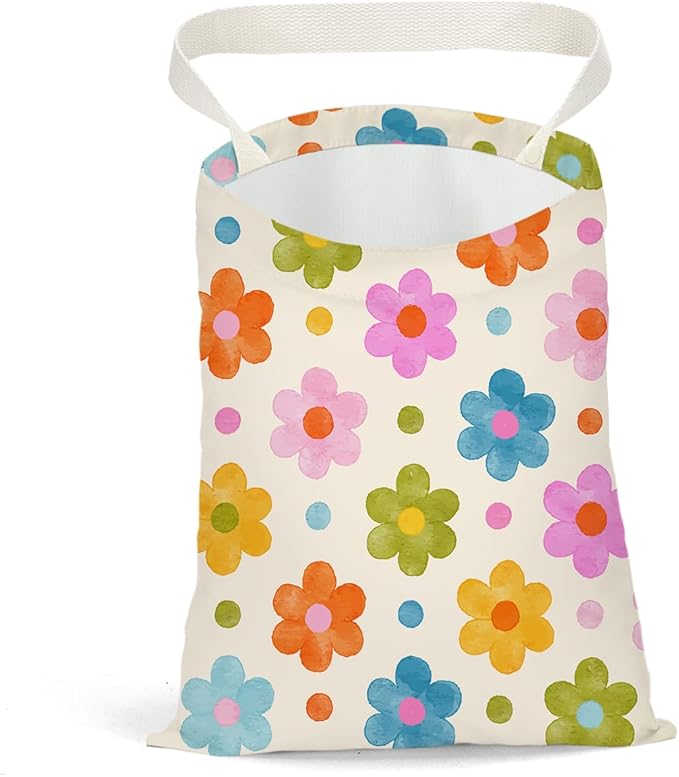 Flower Car Trash Bag Car Garbage Bag Hanging Cars Trash Can, Spring Decor Waterproof Cars Back Seat Organizer for Vehicle Travelling Camping