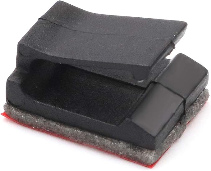 Mini Cable Clips 3M Adhesive, Multipurpose Cord and Wire Organizer for Cable Management Mini (12mm x 9.5mm) - 100 Pack Bundled with 10 Bonus Reusable Cable Ties (Black)