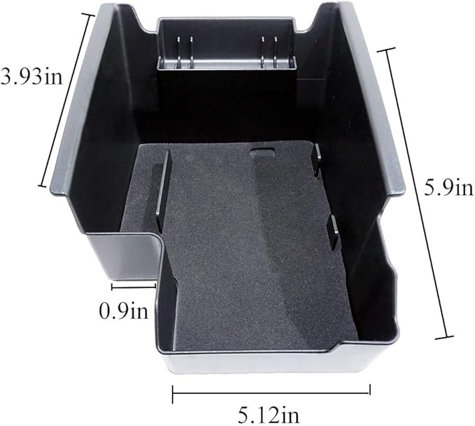 Vesul Center Console Storage Box Compatible with Ford Escape 2013 2014 2015 2016 ABS Tray Insert Armrest Organizer Glove Pallet