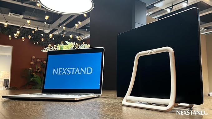 Nexstand K11 Vertical Laptop Stand for Desk,White Desktop Notebook Dock,Vertical Laptop Holder Space-Saving Organizer for All MacBook, Surface, Samsung, HP, Dell