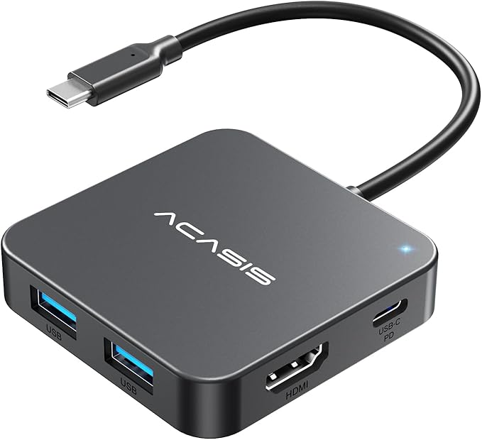 USB C Hub 10Gbps, Multiport Adapter with 4K 60Hz HDMI, 100W Power Delivery, 3 USB A3.1+1 USB-C 3.1 Data Port, USB to HDMI Adapter for MacBook, Dell, Lenovo, Surface, iPad PRO, XPS(Grey)