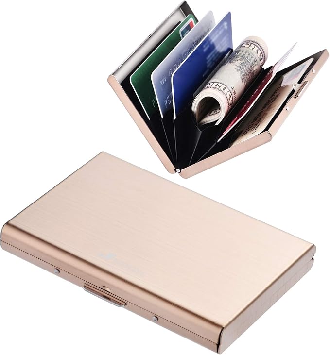 BONSYL® Credit Card Holder, RFID Blocking Slim Metal Credit Card Wallet, with Card Slots, for Women and Men. | RFID Blocking, Slim, 6 Card Slots