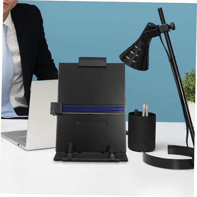 Adjustable Document Holder for Typing and Reading Portable Stand with Angle for Better Posture Space-Saving Design for Office and Home Use