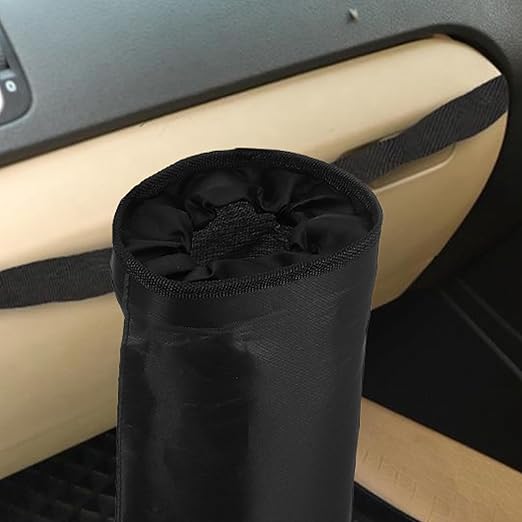 2PCS Car Garbage Bag Hanging, Washable Travel Automotive Trash Can Bags with Top Elastic Vent & Sticky Strap Bottom Opening, Independent Detachable Leak-Proof Seat Back Tash Bin for Car, Suv, Truck