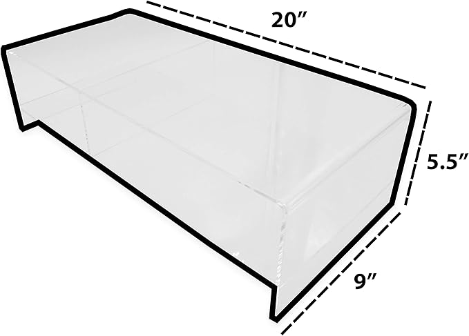 Company 4-Pack Clear 5mm Deluxe Acrylic Monitor Stand for Computers, Monitors, Laptops, Tablets, Office Use, Home Use, Desks, Tabletop, Standing Desk, Counter