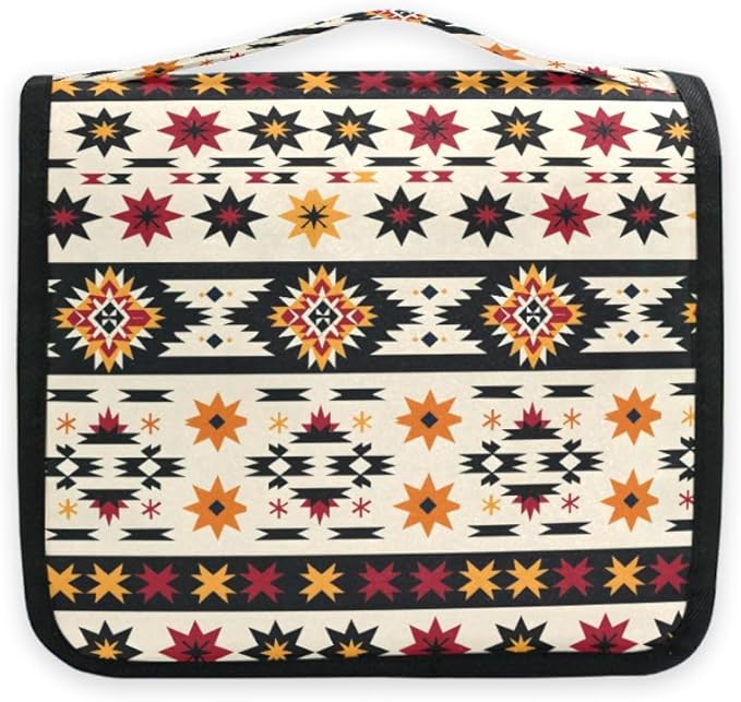 Hanging Travel Toiletry Bag Aztc Western Indian Kit Makeup Case Cosmetics Organizer for Men Women