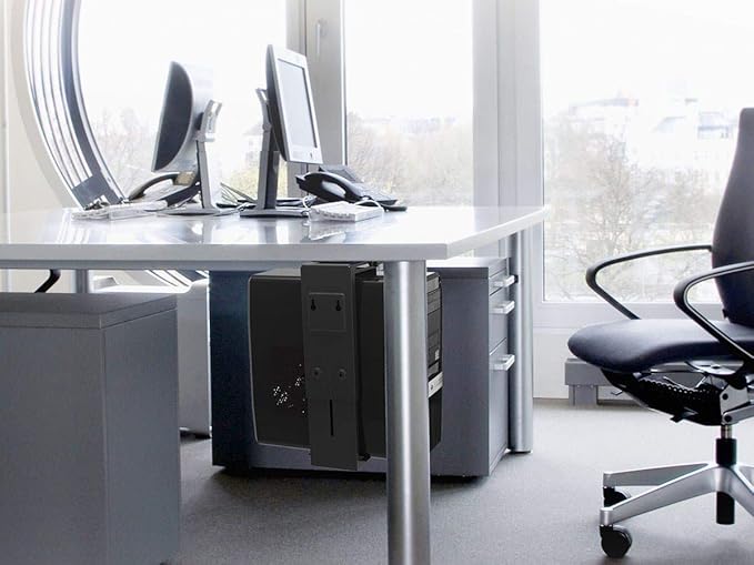 Monoprice PC Tower Holder - Adjustable Under Desk Mount, Designed for Use with Sit-Stand Desks - Workstream Collection