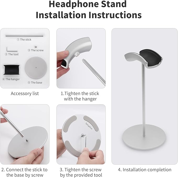 Srhythm Headphone Stand,Metal Headset Holder for Space-Saving and Display