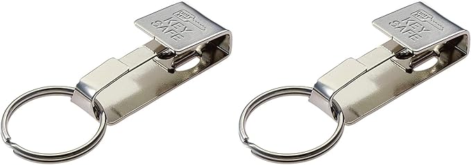 Lucky Line Key Safe Slip-On, 2” Wide Belt Key Ring - Heavy Duty Belt Key Clip, Key Chain (Pack of 2)