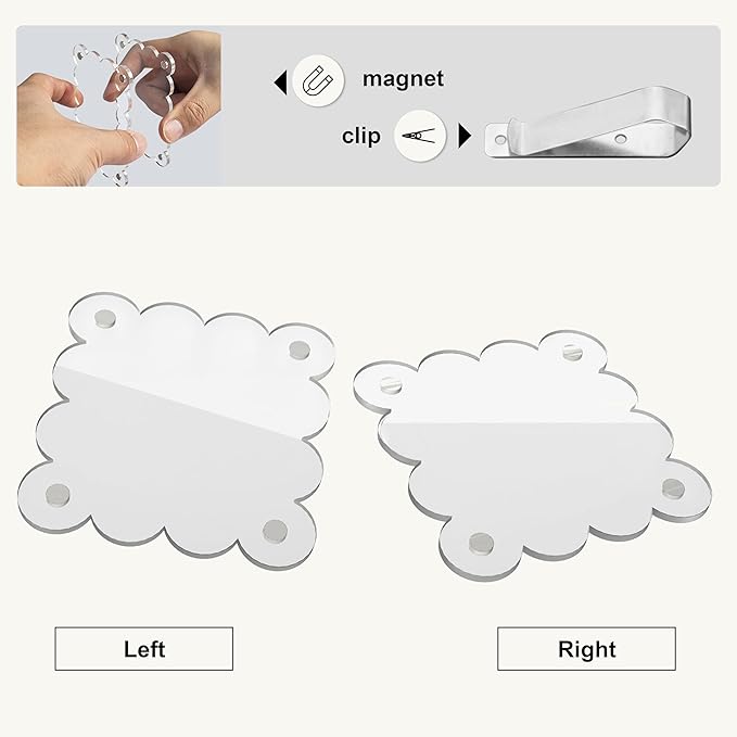 Car Sun Visor Photo Holder, Universal Magnetic Photo Clip, Decorate Visor with Personality (Transparent Wave, 3.2x3.2)