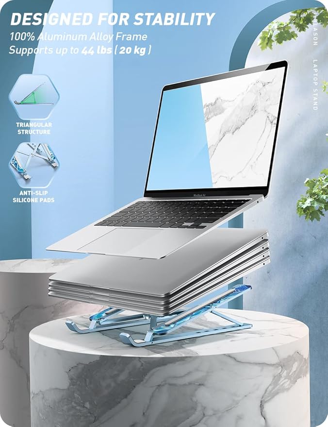 i-Blason Cosmo Laptop Stand, Adjustable Aluminum Alloy Laptop Riser Holder with Multi-Angle Stand Compatible with MacBook Pro/MacBook Air, 7-17.3" Laptops & Tablets (Ocean)
