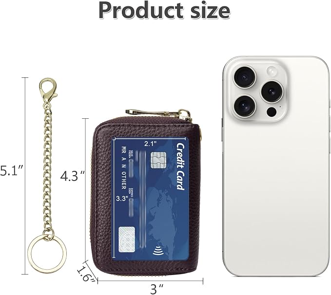 imeetu Rfid Credit Card Holder,Genuine Leather Businese Card Case,Rfid Blocking Wallet for Women & Men