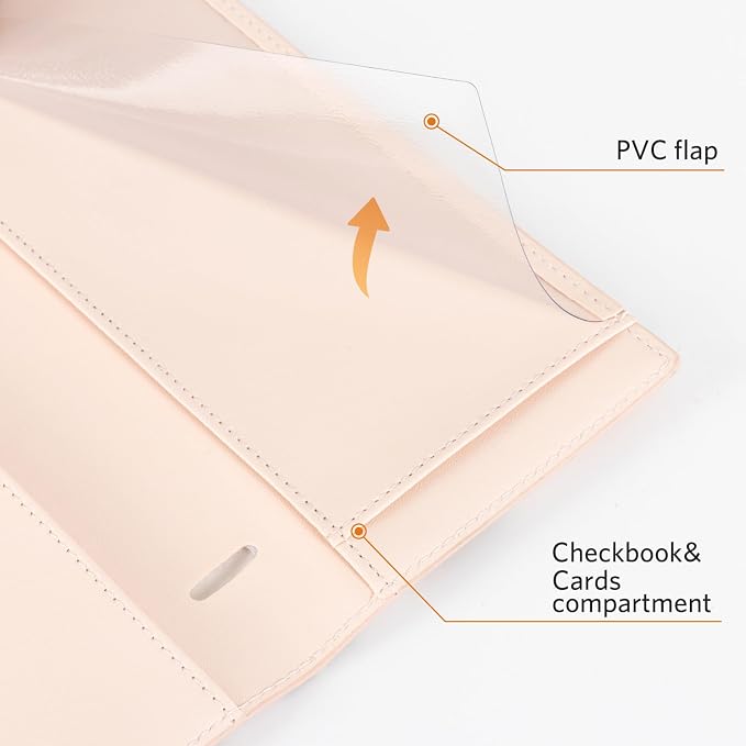 CoBak Premium Leather Checkbook Cover - RFID Blocking, Classic Design, Slim & Durable - Perfect for Personal & Business Checks
