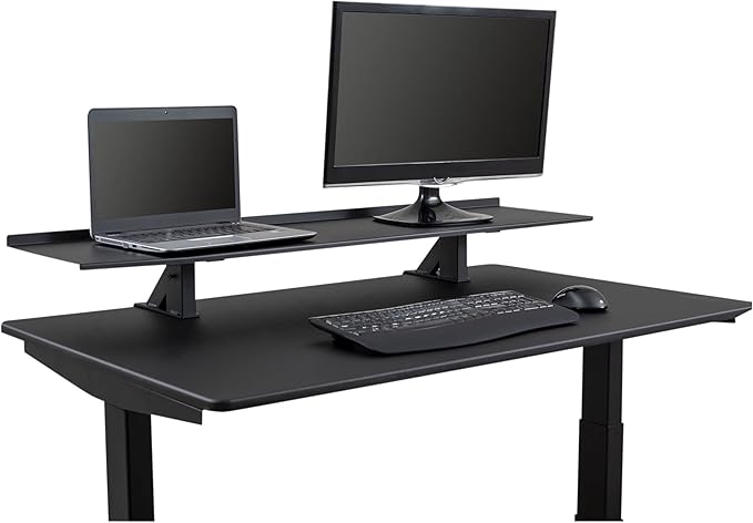Stand Up Desk Store Clamp-On Adjustable Height Desk Shelf Monitor Stand (48" Wide)