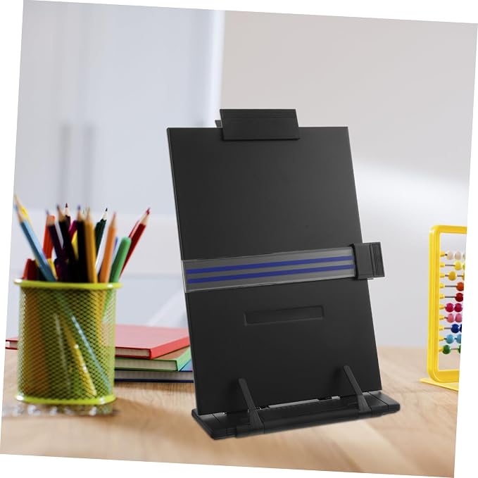 Veemoon Adjustable Desktop Document Stand Portable Reading Rack for School Office Home Library Material Ergonomic Angle for Comfortable Reading Typing
