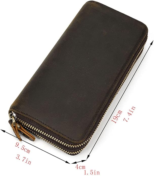 KPYWZER Leather Clutch Purse Wallet Men Wrist Bag