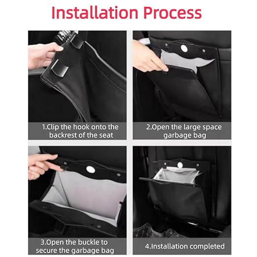 Car Leather Trash Bag Smart LED Waterproof Organizer Storage Garbage Can (Brown)
