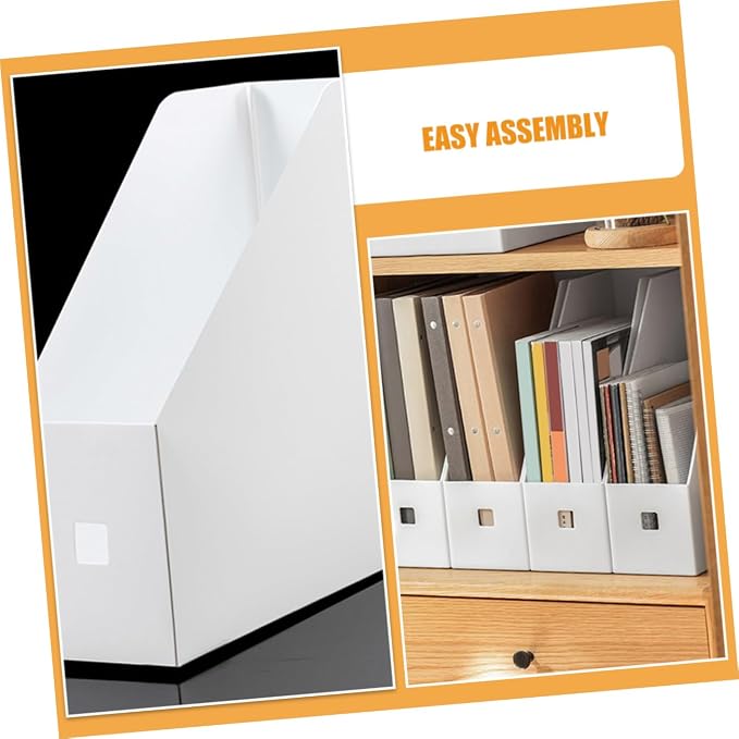Gadpiparty 4pcs Stackable Plastic File Storage Box Lid Desktop Document Organizer for Office and Classroom Multi-Purpose Filing Envelopes and Paper Storage Bins