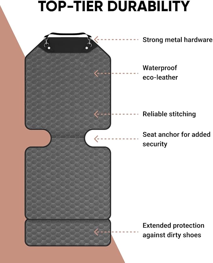 Owleys Premium Leather Car Seat Protector for Child Car Seat Cover from Dirt Scratches (Gray)