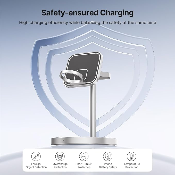 KU XIU X85 3-in-1 Wireless Charger Stand, Magnetic Charging Station for iPhone 17??2 & iPhone Air, Apple Watch S11??/SE/Ultra, AirPods 4/3/2/Pro ??Adjustable Stand, Basketball Court-Inspired Design