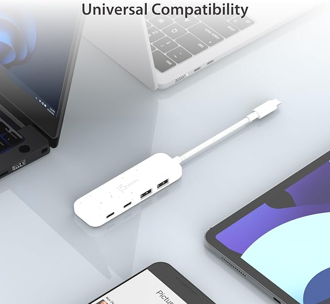 j5create 4-in-1 USB-C to 4-Port Type-A & Type-C Hub(Eco-Friendly), 10 Gbps USB-A x 2 & 10 Gbps USB-C x 2, Compatible with MacBook Pro, MacBook Air, iPad, Mac mini, Cyan/Blue (JCH342EC)