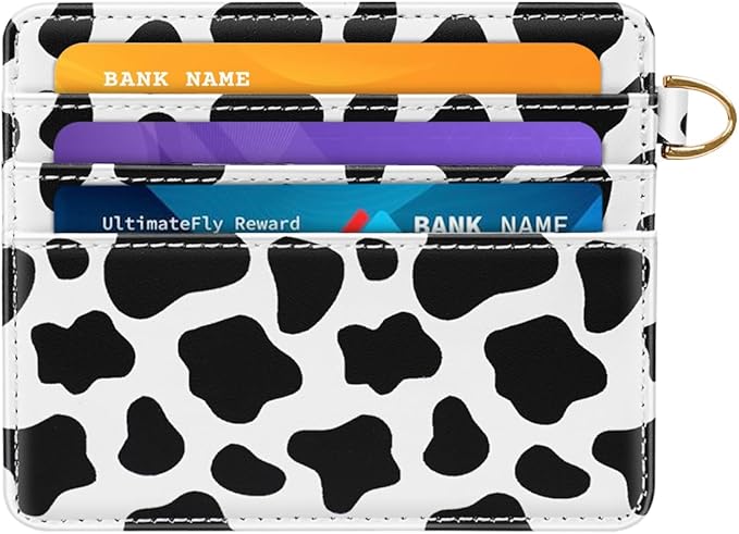 Slim Minimalist Front Pocket RFID Blocking Credit Card Holder Small Wallet Cute Card Cases for Women,Cow