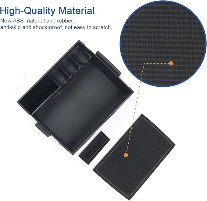 Double Layer, 2022-2025 Maverick Center Console Organizer for Ford Maverick (XL/XLT/Lariat/Tremor/Lobo), Durable ABS Plastic 2024 Maverick Console Tray 2025 Maverick Hybrid Accessories (Black)