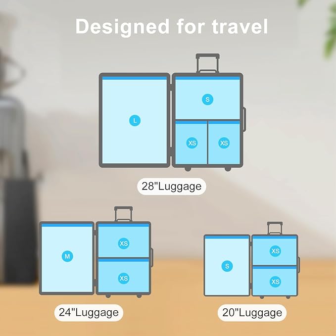 UPGOGO Travel Vacuum Bags Combo 6 Pack - Space Saver Vacuum Storage Bags for Clothing and Luggage