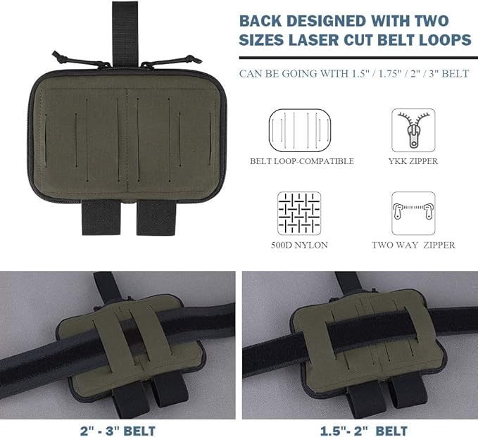 PETAC GEAR Tactical Medical Pouch Compact Admin Belt Pouch EMT First Aid Pouch IFAK Utility Pouch Trauma Kit Organizer Tourniquet Holder