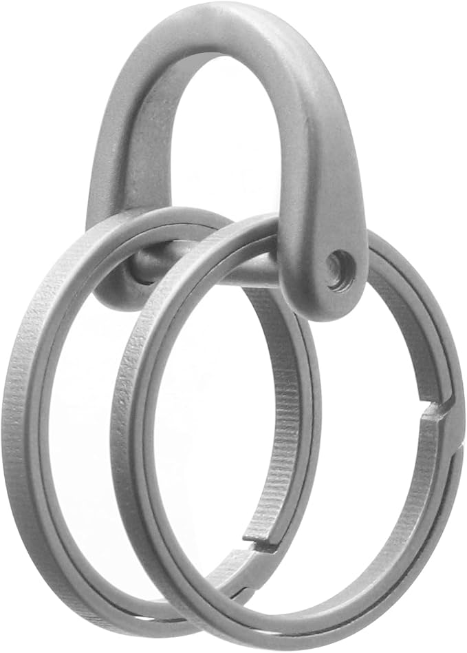 PJYTAC Titanium Keychain Rings Heavy Duty Side Push Key Rings for Car Keys Easy Quick Release EDC Split Keyrings