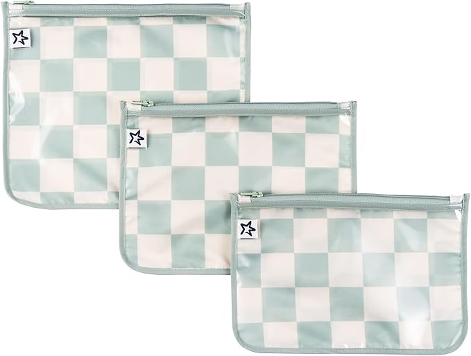 Tiny Twinkle Diaper Bag Organizing Pouches|3 Pack Mess-Proof Clear Front Travel Organizer Bags&TSA Approved Toiletry Bag Set for Baby and Mom Essentials