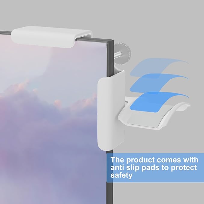 Headphone Holder for Screen, Plastic Headphone Stand, Headset Stand Suitable for AirPods Max, Sony, Bose, Beats and More (White)
