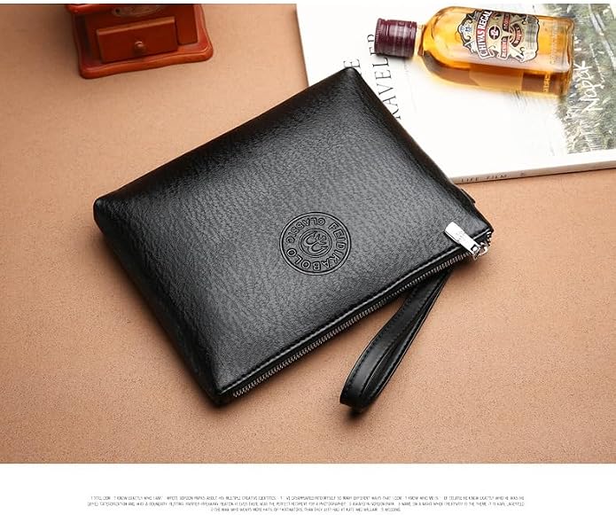 Mens Clutch Bag Man Purse Handbag 9.5-11 inches Large Hand Bag Big Clutch Wallet