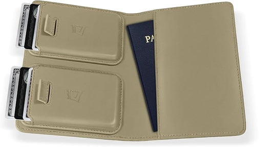 Kings Loot Passport Holder Wallet – RFID Blocking Leather Travel Wallet with Built-in Airtag Holder – Holds 1-6 Cards & Passport – Easy Pull Tab – Slim & Stylish Wallets (Olive)