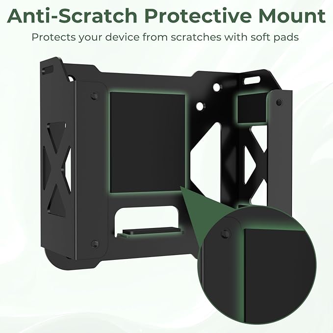 4-in-1 Mount for Mac mini M4/ M4 Pro, VESA Mount/Under Desk Mount/Wall Mount/Attach to Monitor Arm Mount, All-in-One Space Saving Mounting Bracket with Cable Management Straps