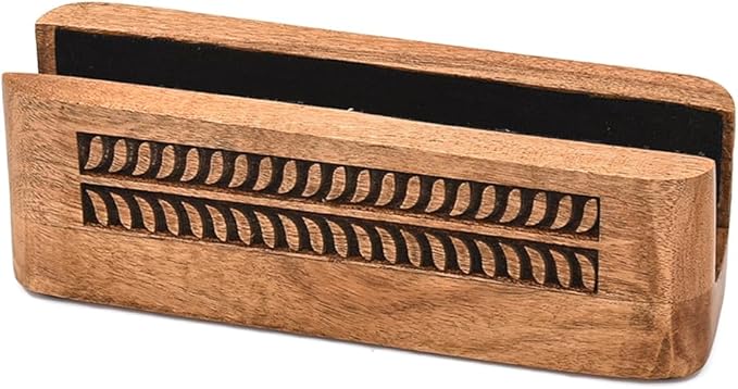 Laptop Stands Acacia Wood Vertical Laptop Stand for Desk | Universal Holder for All Laptops & Notebooks (8" x 2.3" x 2.5")