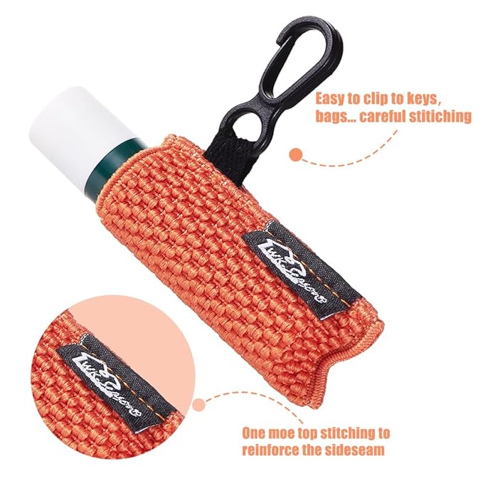 WK IEASON Lip Balm Holder Keychain, Stocking Stuffers for Women, 3PCS Clip on Lip Gloss Holder Compatible With Chapstick, Burt's Bees Sleeves Holder Key Chains Women Cute Elastic Lipstick Holder