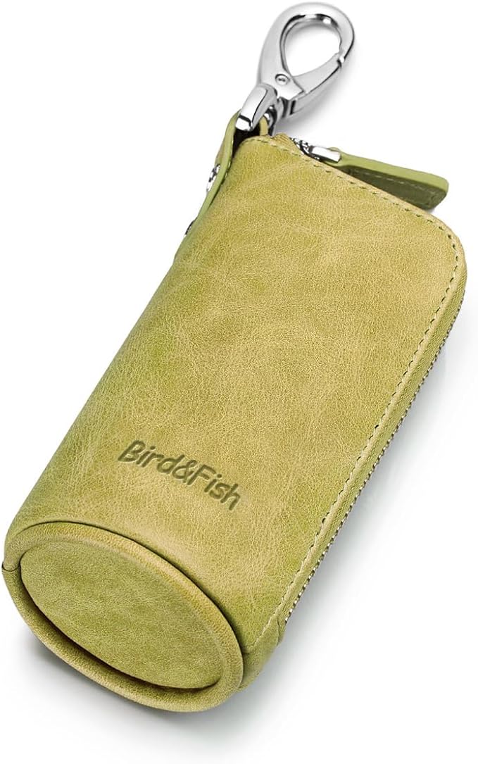 Multi Soft Genuine Leather Coin Purse Pouch, Car Key Case Wallet with Zipper,Pocket Wallet with Chain/Ring for Men Women …