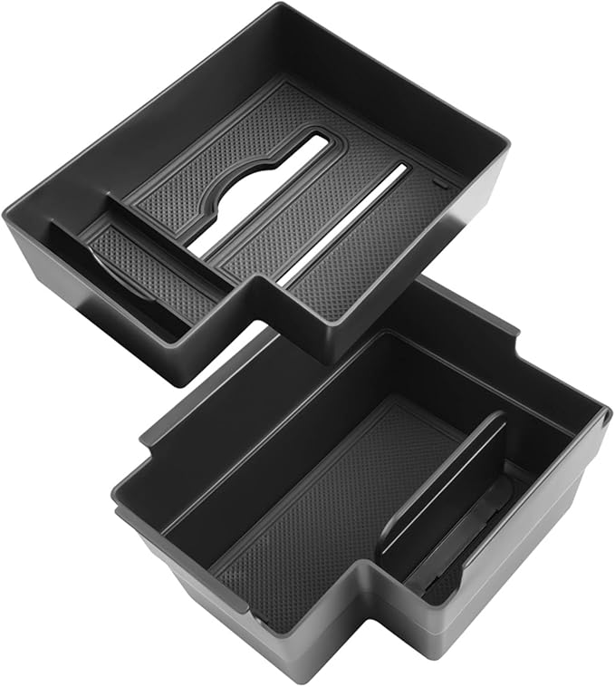 Double-Layer Center Console Organizer for 2025 2024-2020 Ford Explorer, ABS Armrest Storage Box, Middle Console Tray Organizer, Armrest Insert Container
