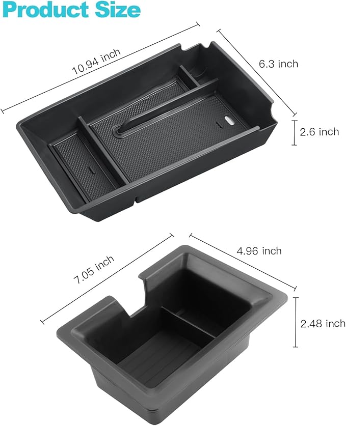 CDEFG 2Pcs for 2025 2026 Kia K5 Center Console Organizer, 2025 2026 K5 Accessories, K5 Middle Console Organizers Armrest Storage Box