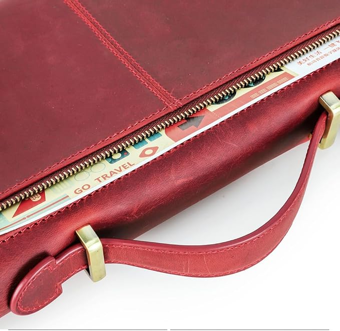 CONTACTS Family Passport Holder for 10 Full Grain Leather Compatible with Airtag Passport Holder Family Travel Document Organizer Multiple Rfid Blocking Passport Wallet (Red)