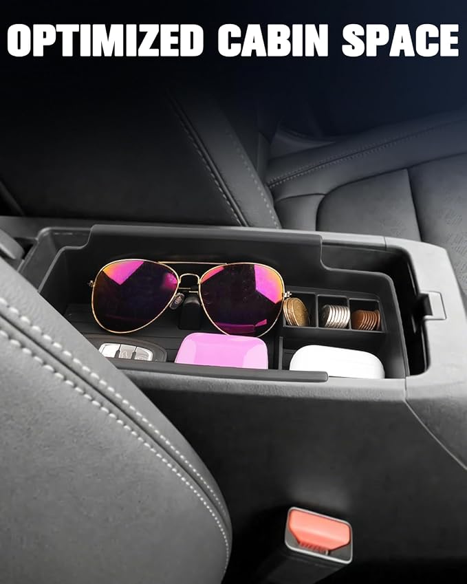 YEE PIN 2027 Chevy Bolt Center Console Tray Armrest Tray Organizer for 2027 Chevy Bolt LT/RS Middle Console Storage Center Console Insert Tray Arm Rest Organizer for 2027 Chevy Bolt Accessories