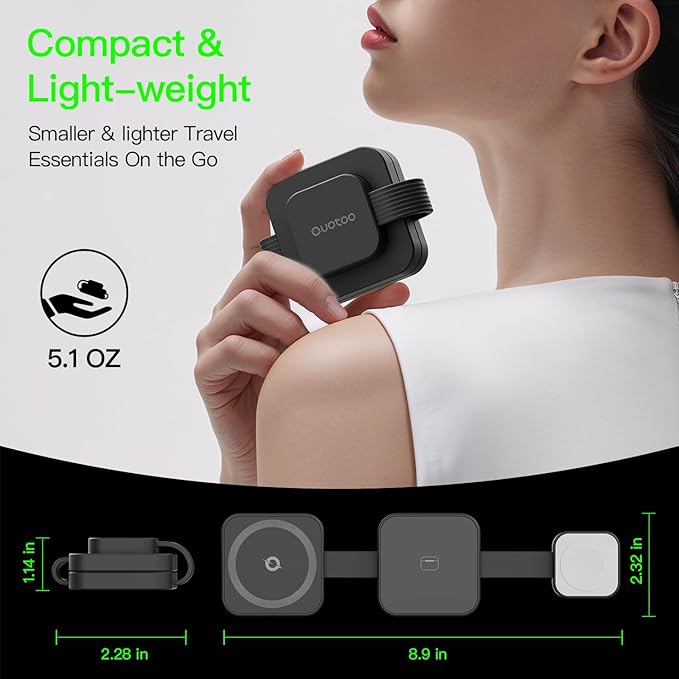 2026 for iPhone 16 Pro Max 3 in 1 Foldable Wireless Charging Station for MagSafe Magnetic Charger, Travel Stand 20W Charge Multiple Devices for iPhone 16/15/14/12/11/X-Apple iWatch Ultra/SE AirPods