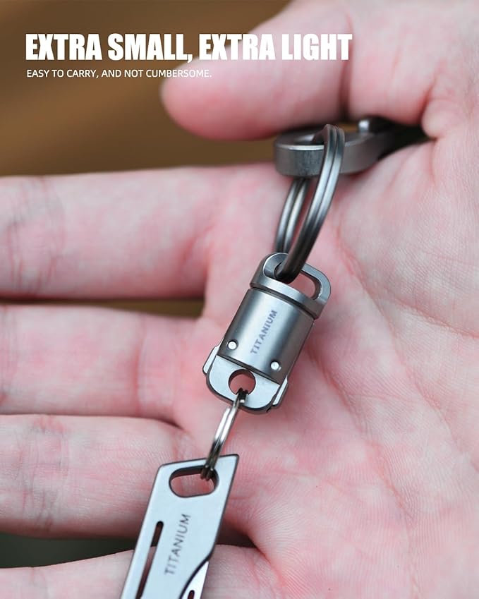 tikey Titanium Magnetic Key Holder, Quick Release Keychain, Detachable Magnetic Keychain, Safely Lock System, 360 °,Pull Apart Key Rings for Men Women
